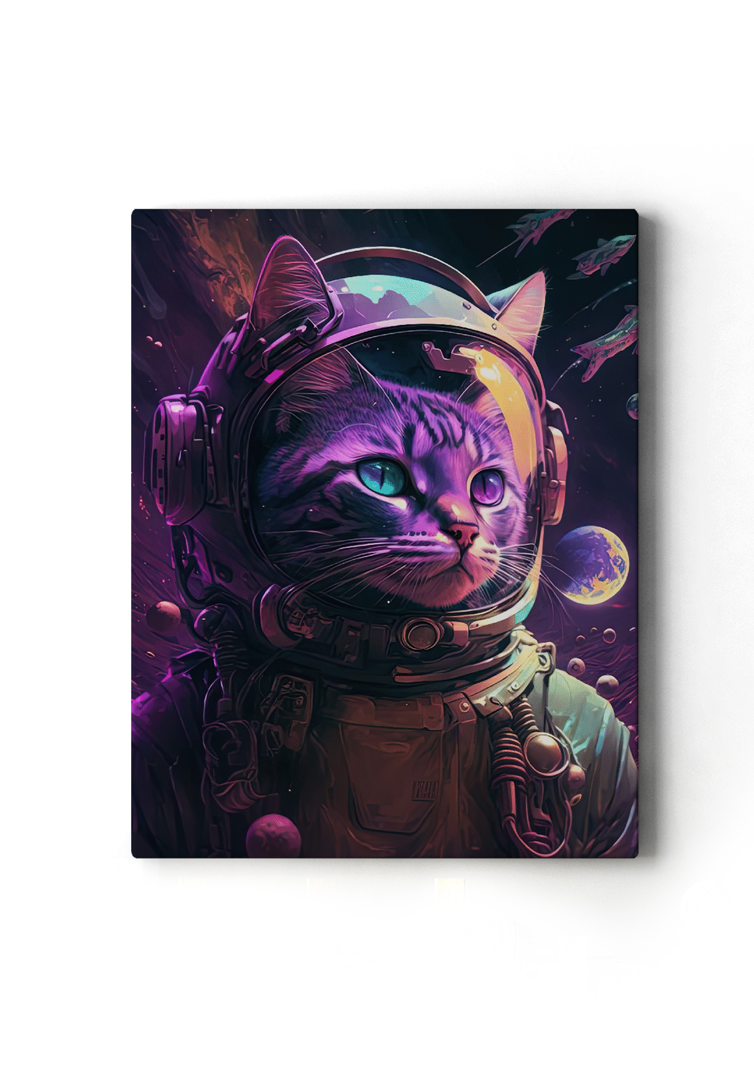 Astronot%20Kedi%20Tasarımlı%20Dekor%20Kanvas%20Tablo