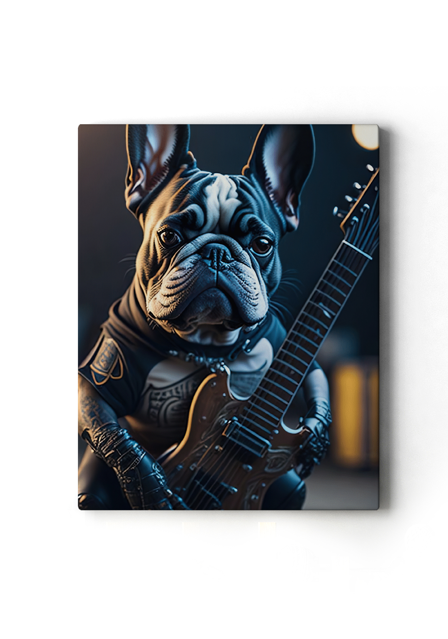 Gitarist%20Bulldog%20Tasarımlı%20Dekor%20Kanvas%20Tablo