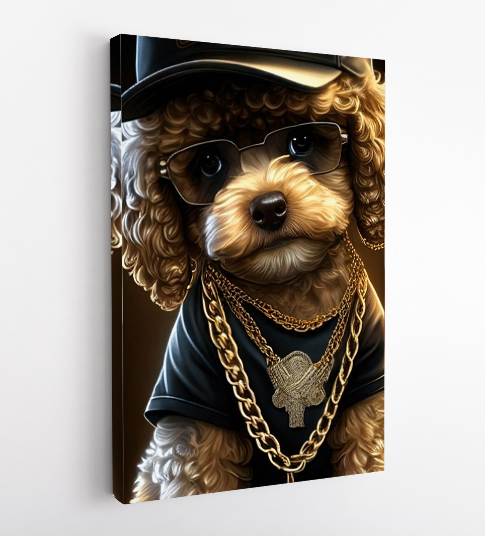 Hip-Hop%20Köpek%20Tasarımlı%20Dekor%20Kanvas%20Tablo