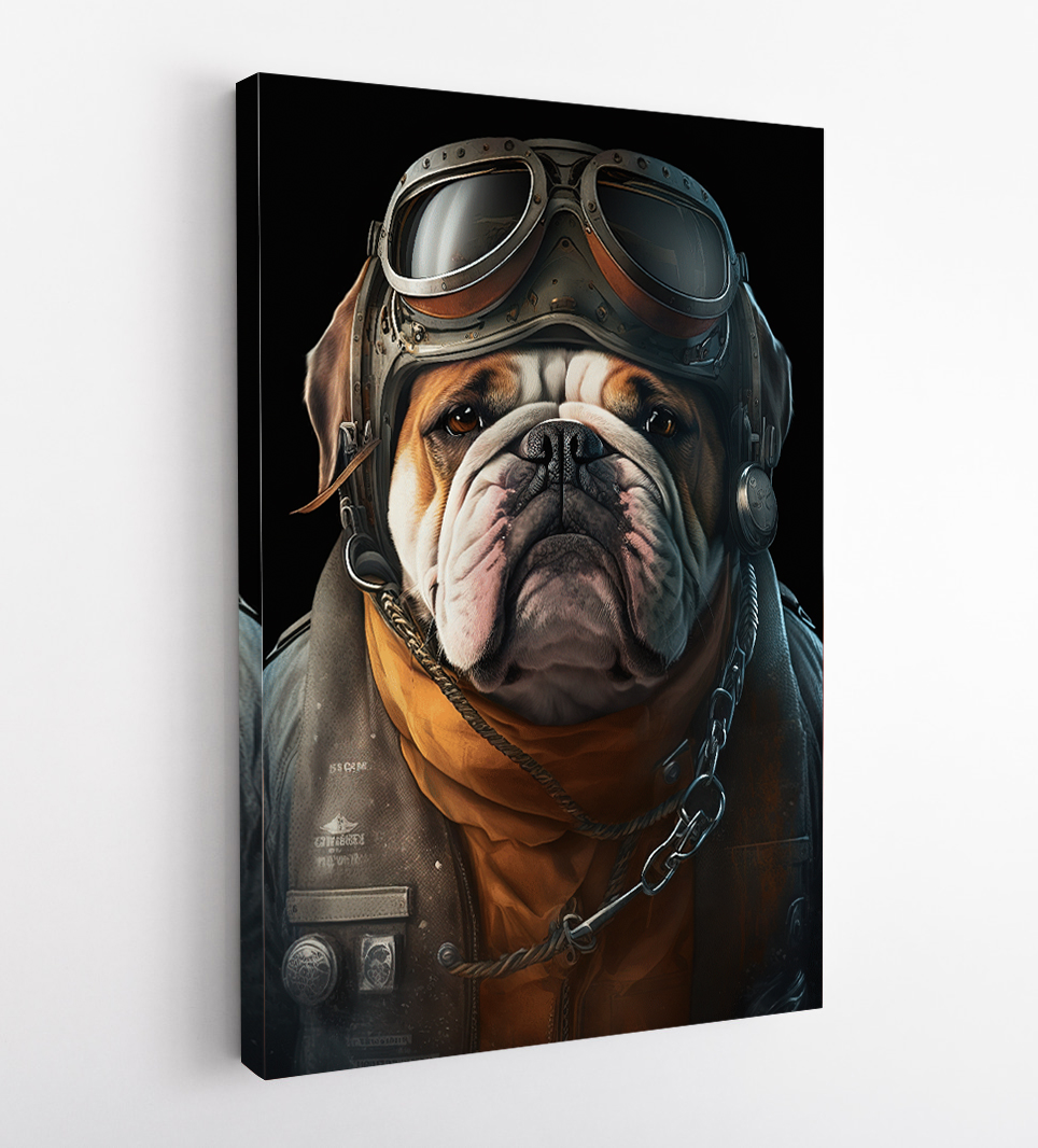 Pilot%20Bulldog%20Tasarımlı%20Dekor%20Kanvas%20Tablo