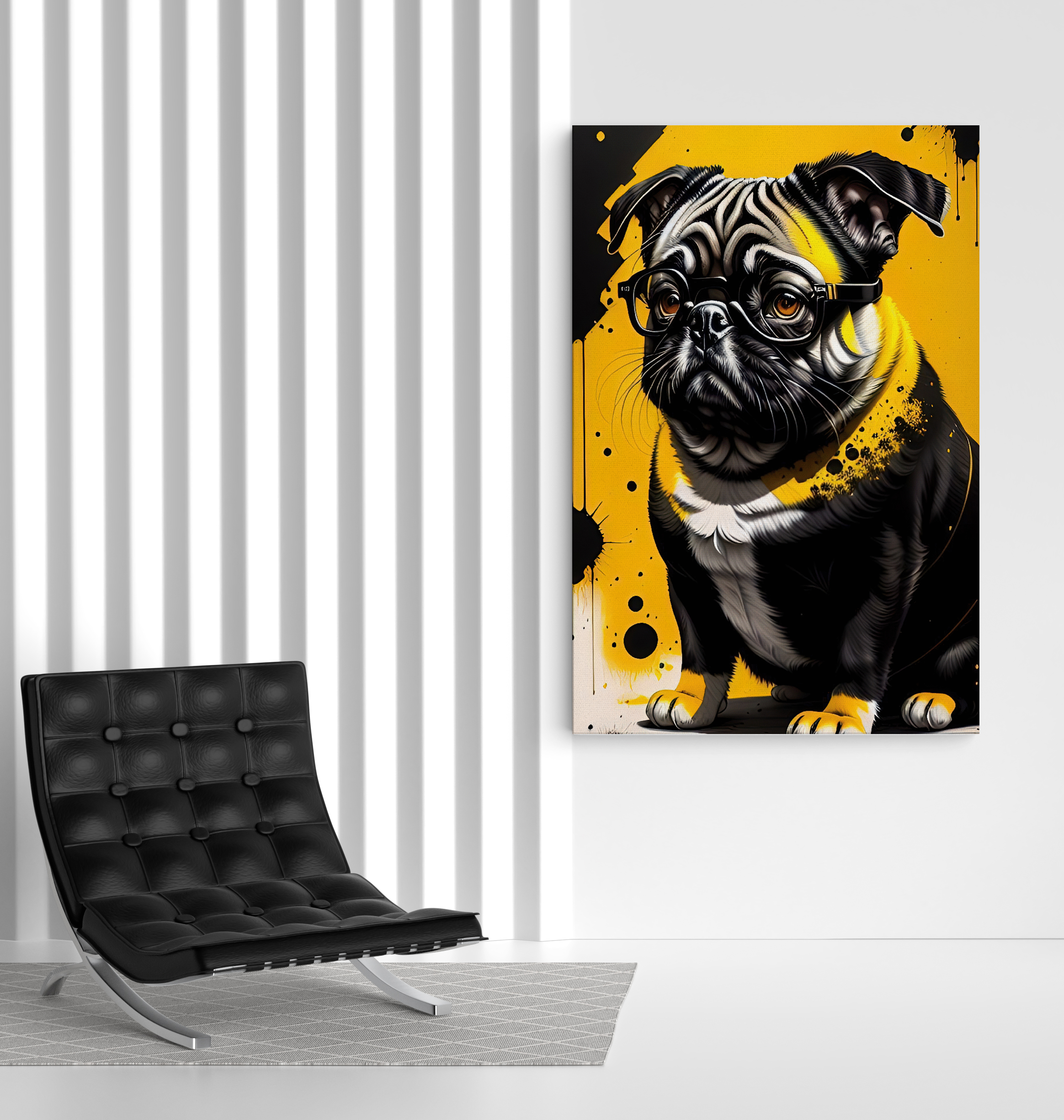 Pug%20Köpek%20Tasarımlı%20Dekor%20Kanvas%20Tablo